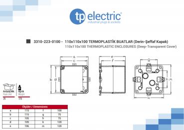 Preview: Installationsgehäuse IP67 (110x110x100mm) - mit Transparentdeckel